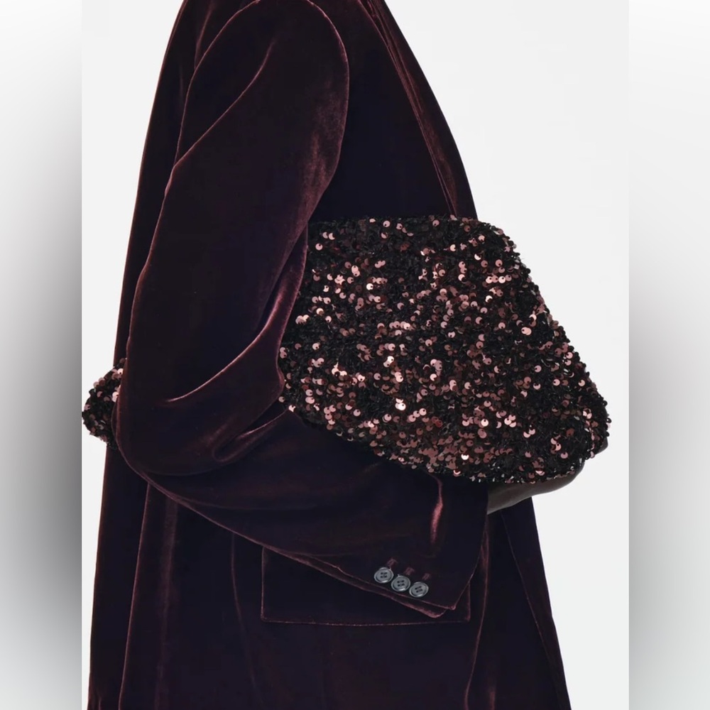 COS Oversized Sequinned Framed Clutch